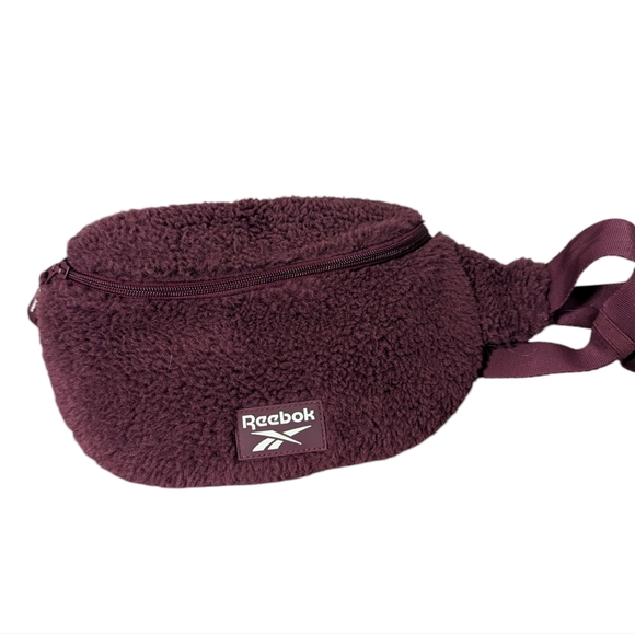 Reebok Handbags - Reebok, Maroon Sherpa Waist Bag